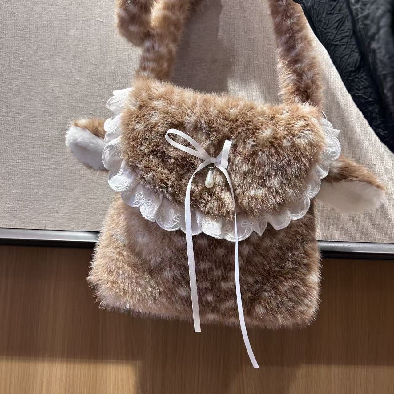 复古小鹿纹可爱lolita毛绒单肩斜挎包花边蝴蝶结毛茸茸少女小方包,箱包皮具/热销女包/男包,小方包,淘宝优惠券,粉丝福利购,淘宝优惠卷