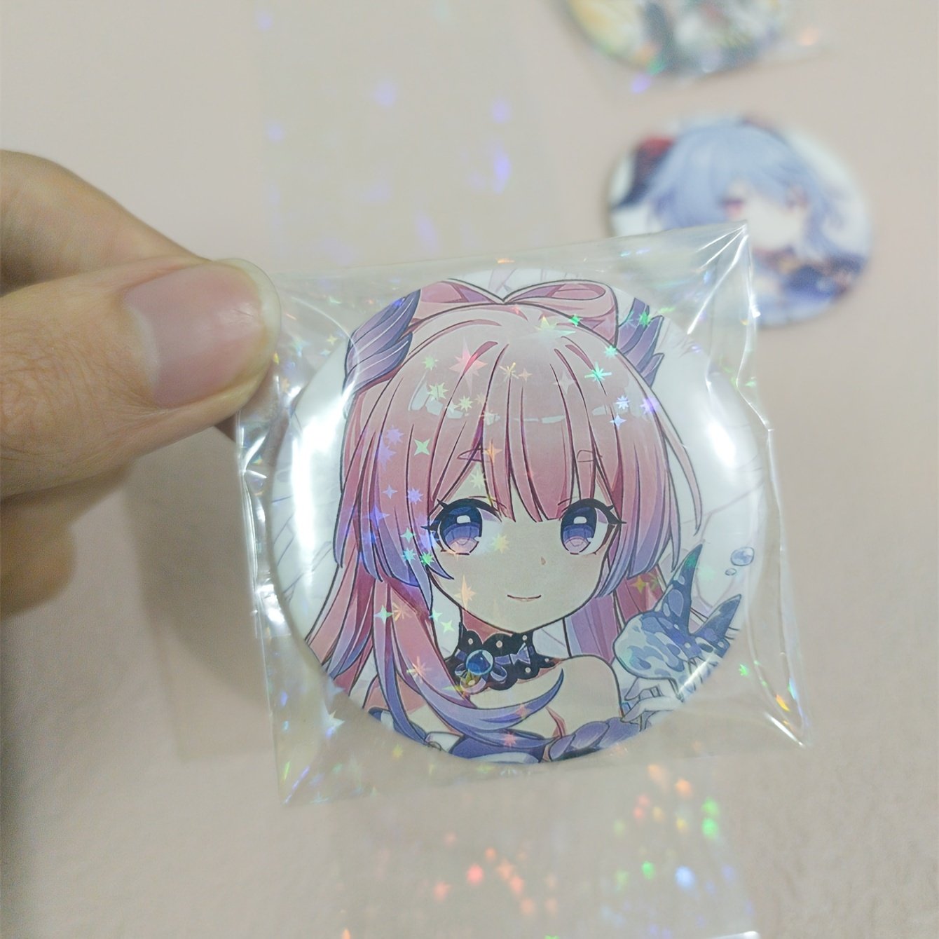 透明镭射勋章保护袋可爱卡通吧唧袋游戏卡牌保护膜卡膜照片包装袋