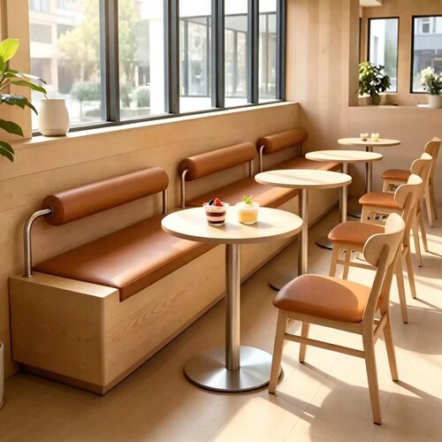 网红奶茶店卡座沙发套装定制甜品店靠墙卡座餐桌商用咖啡厅桌椅