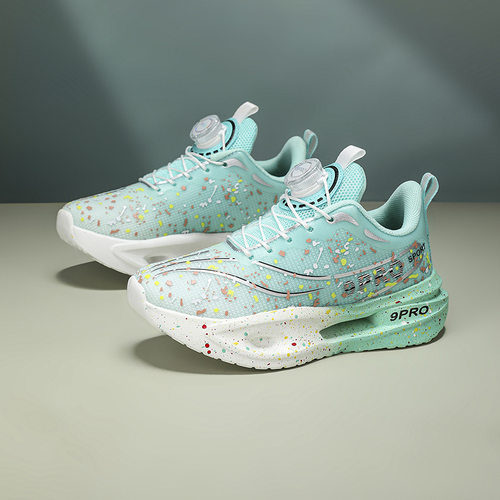 现货网面透气Kids Shoes旋转扣童鞋秋季户外防滑跑步鞋
