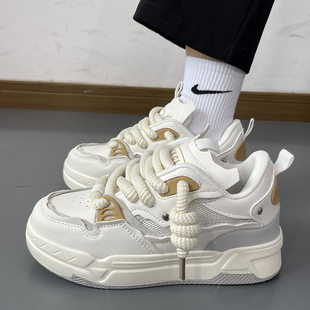 ins新款 学院透气小白鞋 爆款 厚底休闲百搭板鞋 情侣老爹运动鞋 男鞋