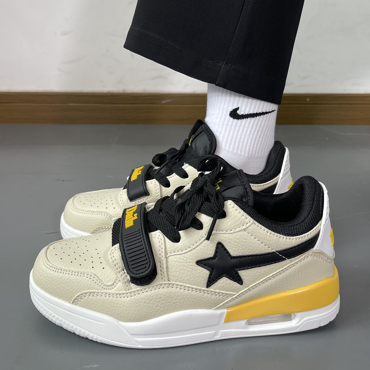 男鞋ins港风潮牌复古厚底气垫球鞋学生百搭运动鞋子低帮休闲板鞋