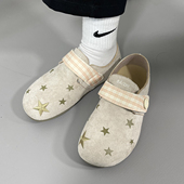 ins新款 星星全包勃肯鞋 外穿软底一脚蹬懒人鞋 女鞋 休闲魔术贴单鞋