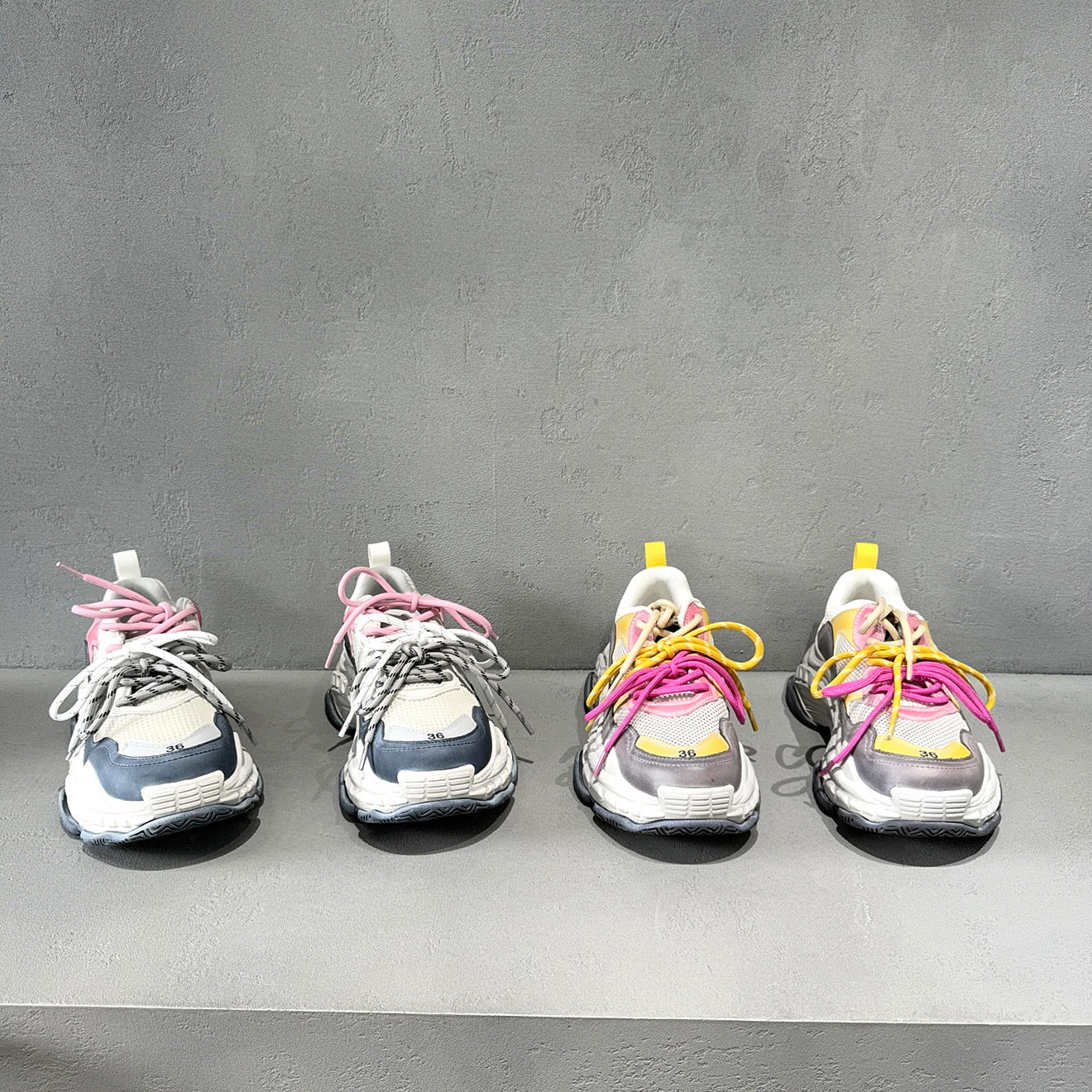 欧洲站女鞋2026春夏新款欧货真皮网面系带厚底时尚休闲鞋老爹鞋女