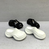 拖鞋 欧洲站女鞋 欧货真皮松糕底增高时尚 新款 女外穿半拖潮 2026春季