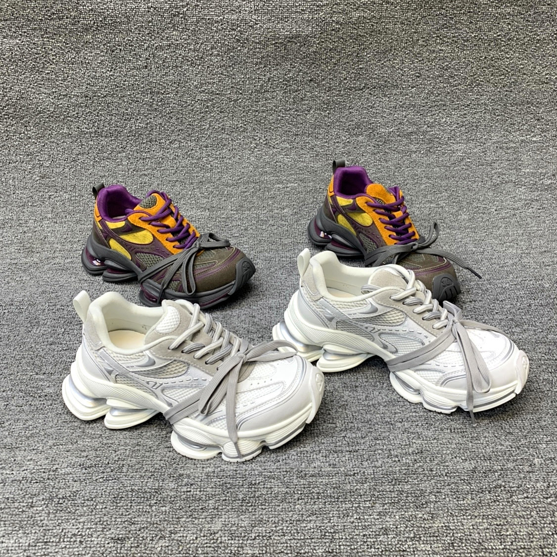 欧洲站女鞋2026春季新款欧货真皮拼接网面系带拼色松糕底休闲鞋女,女鞋,老爹鞋,淘宝优惠券,粉丝福利购,淘宝优惠卷