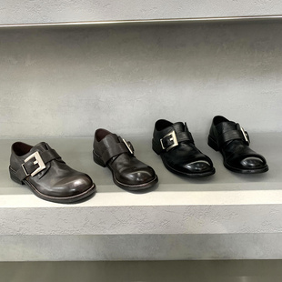 欧洲站女鞋2026春季新款欧货真皮英伦风低跟皮带扣时尚单鞋小皮鞋