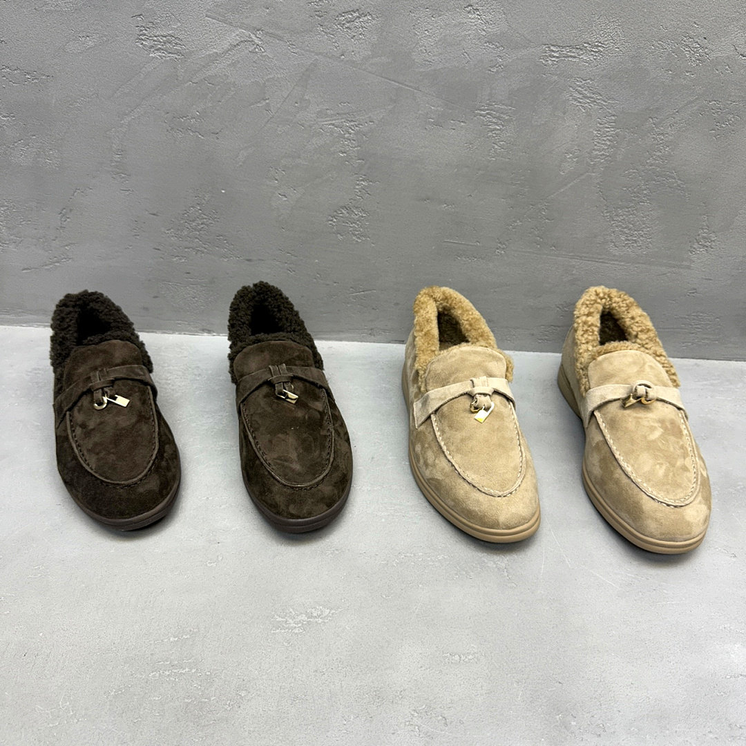 冬季新款英伦加绒磨砂乐福鞋女潮