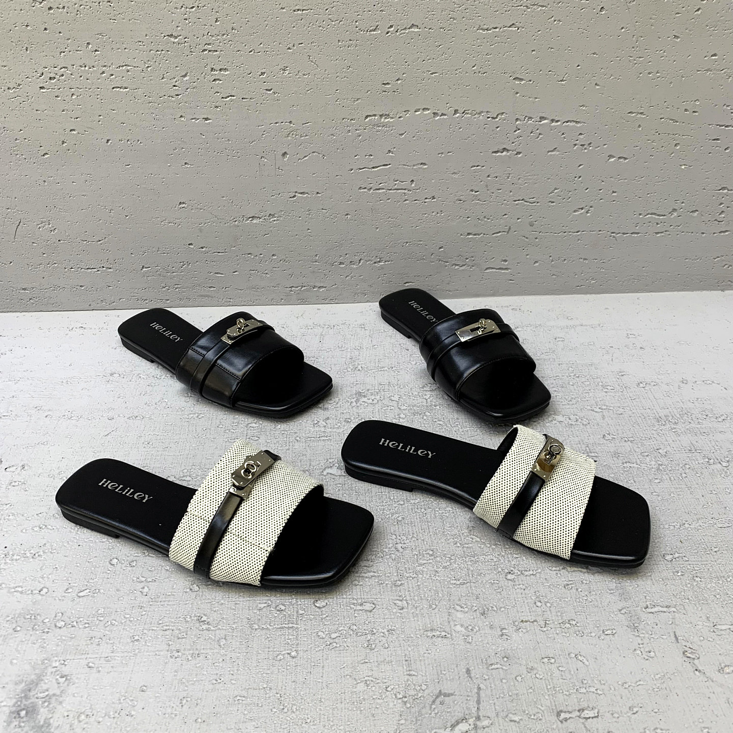 欧洲站女鞋2026夏季新款欧货布面低跟时尚露趾一字拖拖鞋女外穿潮