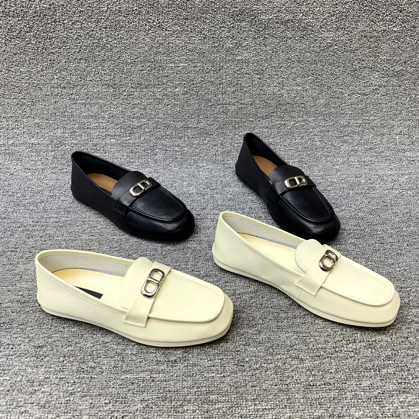 欧洲站女鞋2026春季新款欧货真皮平底一脚蹬懒人单鞋时尚豆豆鞋女,女鞋,乐福鞋（豆豆鞋）,淘宝优惠券,粉丝福利购,淘宝优惠卷