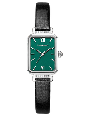 天王复古小方表 时尚轻奢 精致优雅幸运女表绿色表盘 LS31283