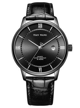 天王大表盘简约轻薄男士手表石英表GS31056