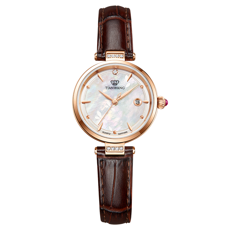 天王繁花系列母贝皮小花瓣女表