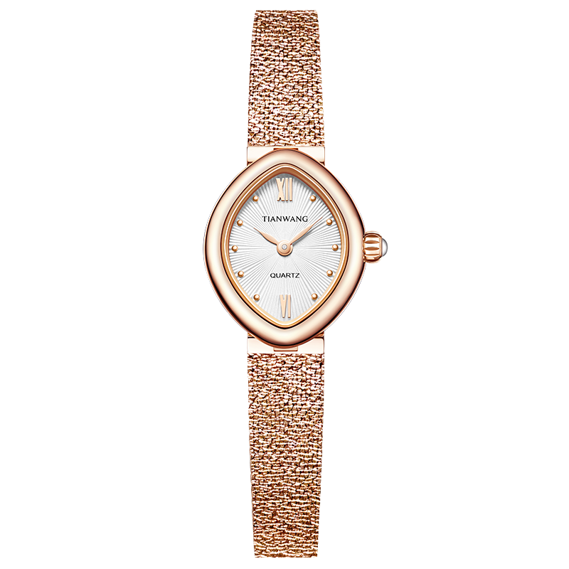 天王复古石英机芯女表玫瑰金表盘 猫眼表盘 手表手链31544