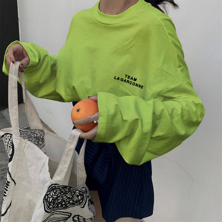 初秋mschf长袖上衣女宽松中长款t恤女韩版慵懒风显瘦ins超火薄款|ruв категории Женская одежда, футболка - от Buy2taobao.com для оказания профессиональной услуги покупки агента Taobao