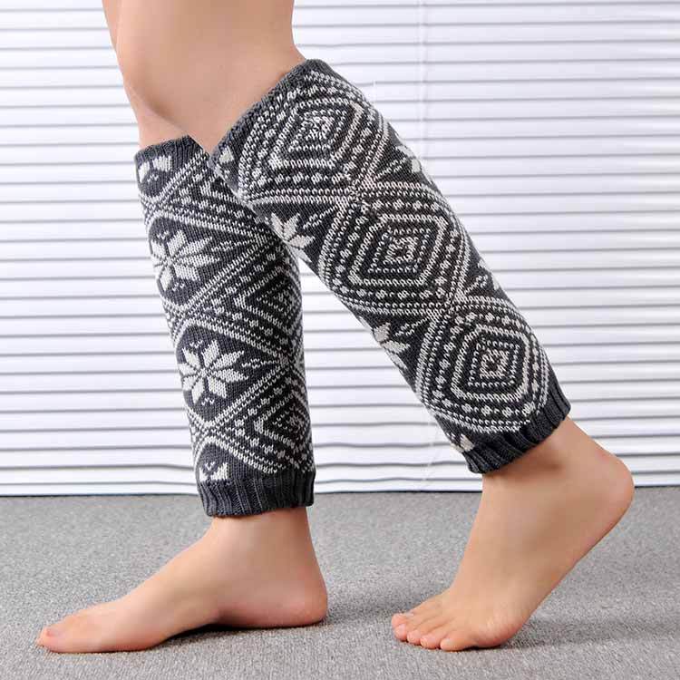 加绒毛线中老年学生男女士儿童加厚护膝盖护腿套羊绒保暖加大袜套