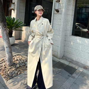 法式气质氛围感风衣外套女2025春秋季新款宽松显瘦英伦风长款大衣图片