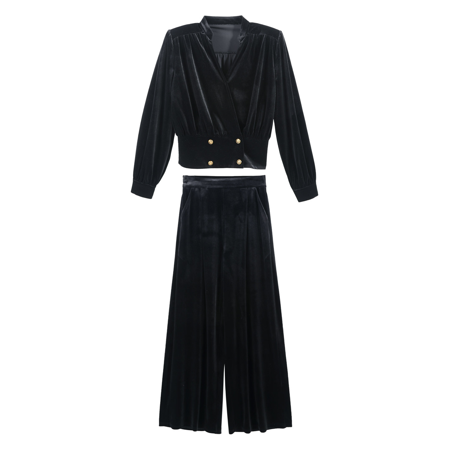 【金金宠粉】"时尚女王"潮流收腰外套垂感阔腿裤套装720049,女装/女士精品,时尚套装,淘宝优惠券,粉丝福利购,淘宝优惠卷