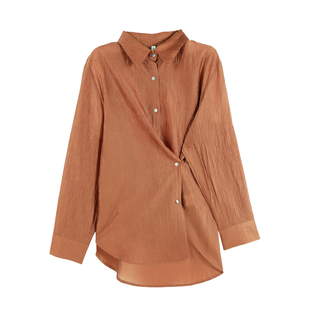 金金宠粉 纯色休闲风衬衫 2026春季 单排扣长袖 HBZWW919086 时尚