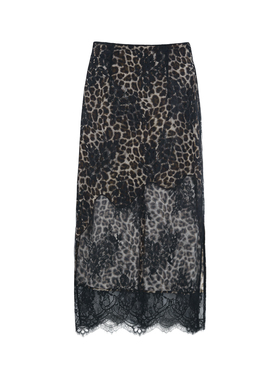 【金金宠粉】2026春季新款漫游休闲风豹纹拼接蕾丝半裙HBZW800336