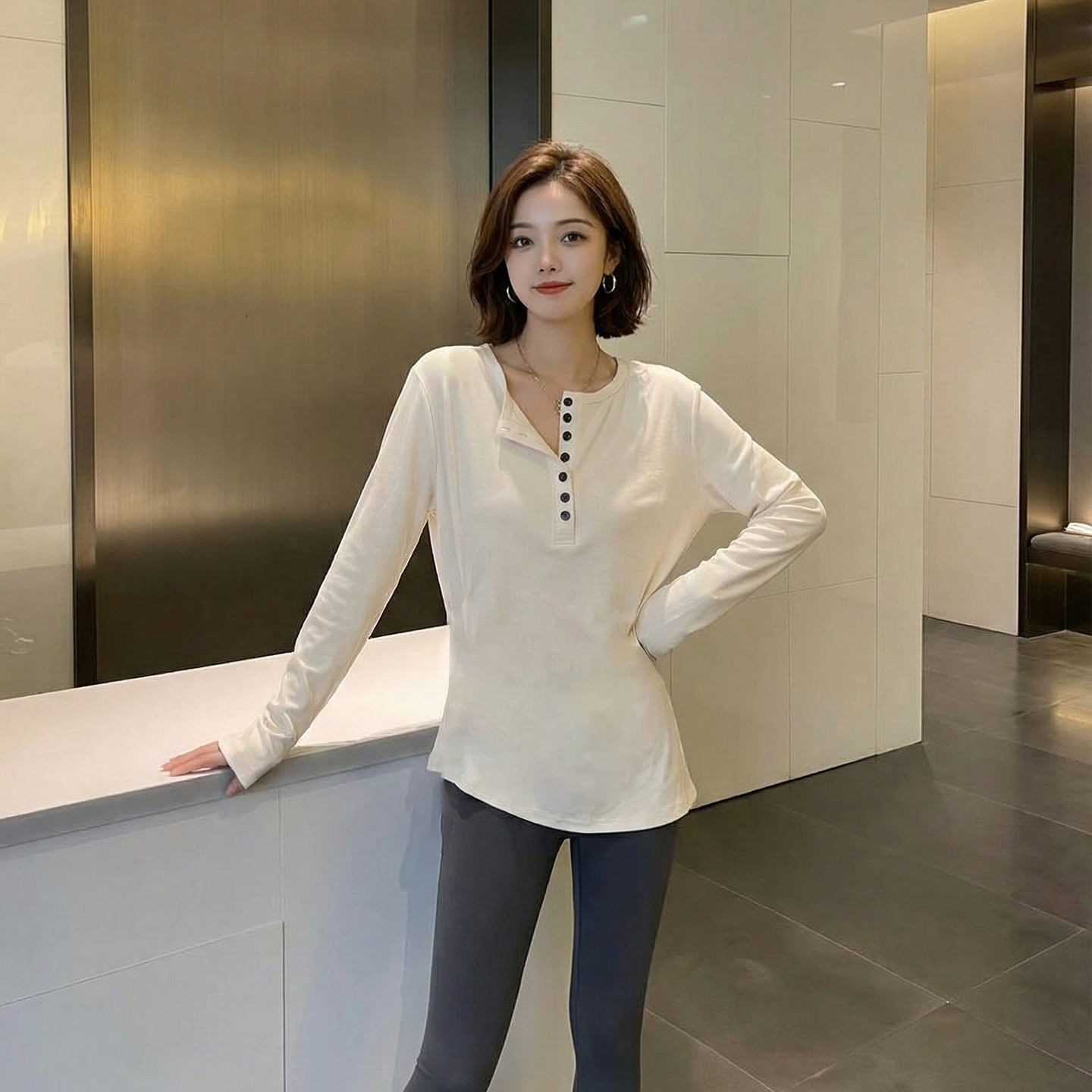 2026春季时尚纯色素雅网红显瘦T恤宽松长袖修休闲风上衣NNASSA,女装/女士精品,T恤,淘宝优惠券,粉丝福利购,淘宝优惠卷