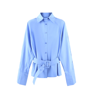 【金金宠粉】2026春季翻领下摆系带收腰衬衫上衣衬衣HBZA918883