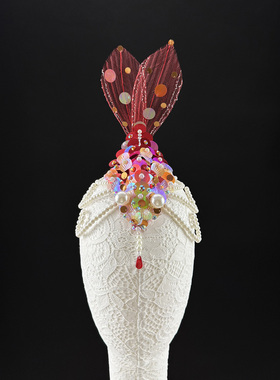 小荷风采锦鲤头饰儿童舞蹈鲤鱼跃龙门鱼儿欢歌鲤鱼表演发饰品定制