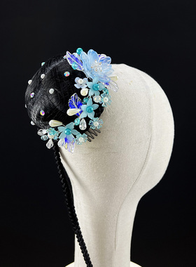 新款古典头饰岭南钱鼓头饰澜水见月圆头饰胶州秧歌扇子舞百搭头饰