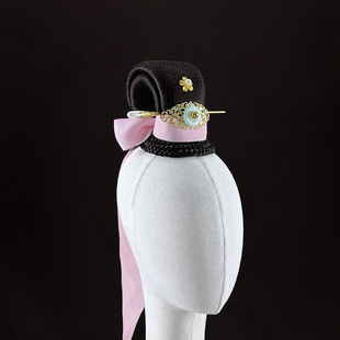 中国风古典舞少儿墨韵舞蹈头饰独舞舞台表演古装汉服假发头饰定制