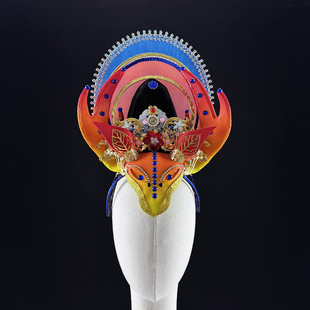 新款古典敦煌飞天舞灵鹿头饰儿童少儿舞台表演演出艺考头饰品定制