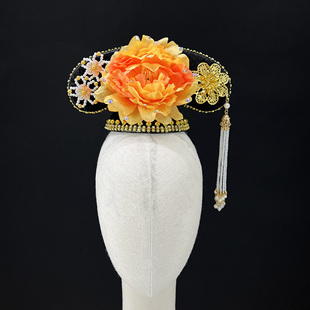 古典舞小薇小薇头饰成人儿童格格旗头清朝宫廷风头饰古风满族造型