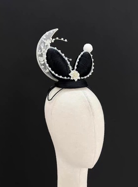 手工定制捣药仙头饰儿童独舞古典敦煌舞蹈头饰玉兔嫦娥假发表演