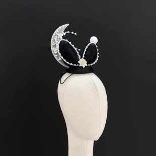 手工定制捣药仙头饰儿童独舞古典敦煌舞蹈头饰玉兔嫦娥假发表演