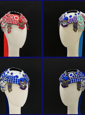 手工古蒙族帽子故里醇香舞蹈演出道具顶碗舞头饰女士儿童饰品发饰