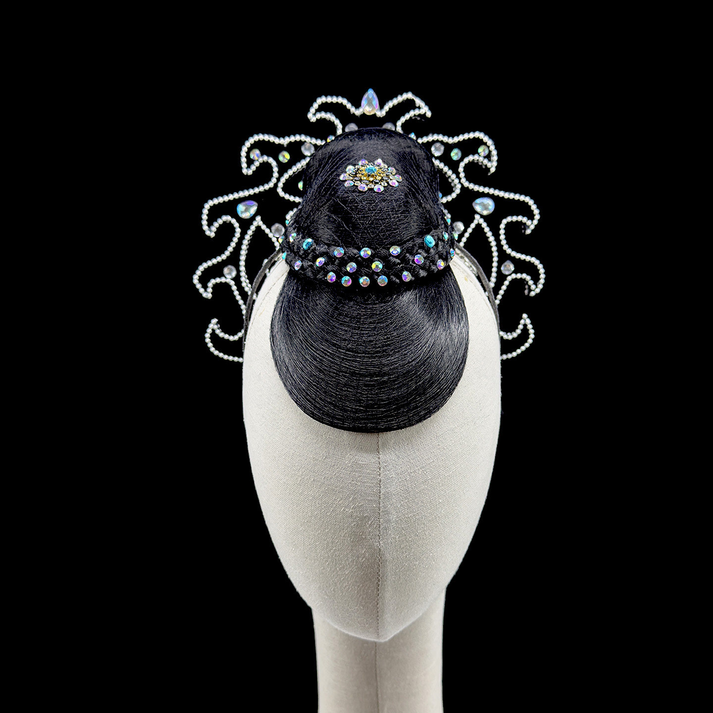 定制古典舞蹈桃李杯点绛唇舞蹈头饰镶钻假发艺考独舞演出表演发饰