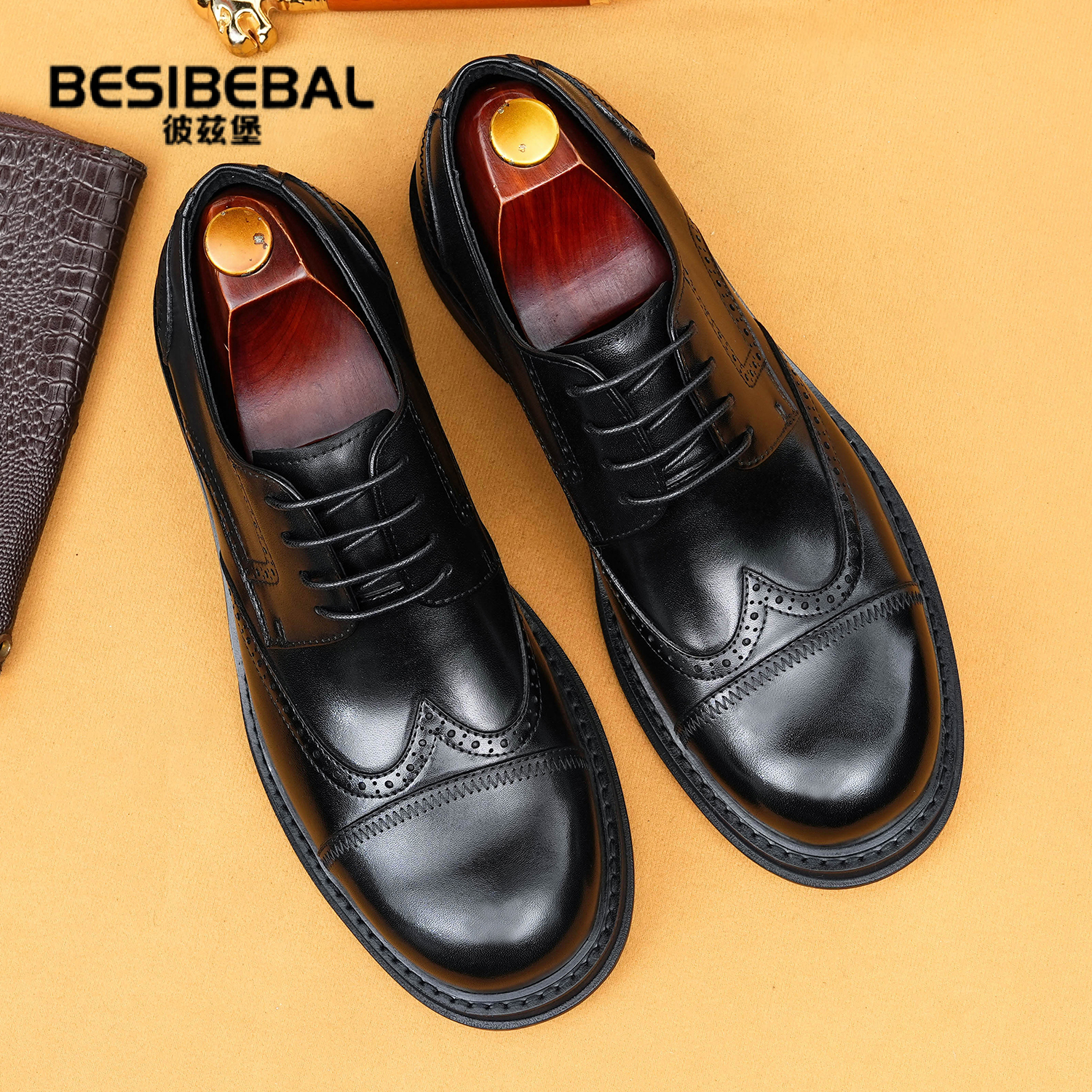 厚底商务正装系带职场通勤风牛津