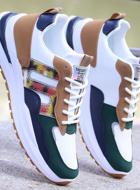 秋季鞋子男皮面防水男鞋男士运动鞋防滑耐磨休闲鞋软底轻便工作鞋