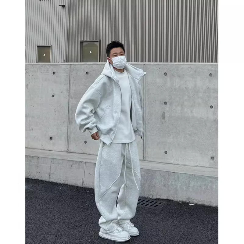 重磅连帽卫衣运动套装男女同款cleanfit开衫外套休闲卫裤两件套潮,男装,休闲运动套装,淘宝优惠券,粉丝福利购,淘宝优惠卷