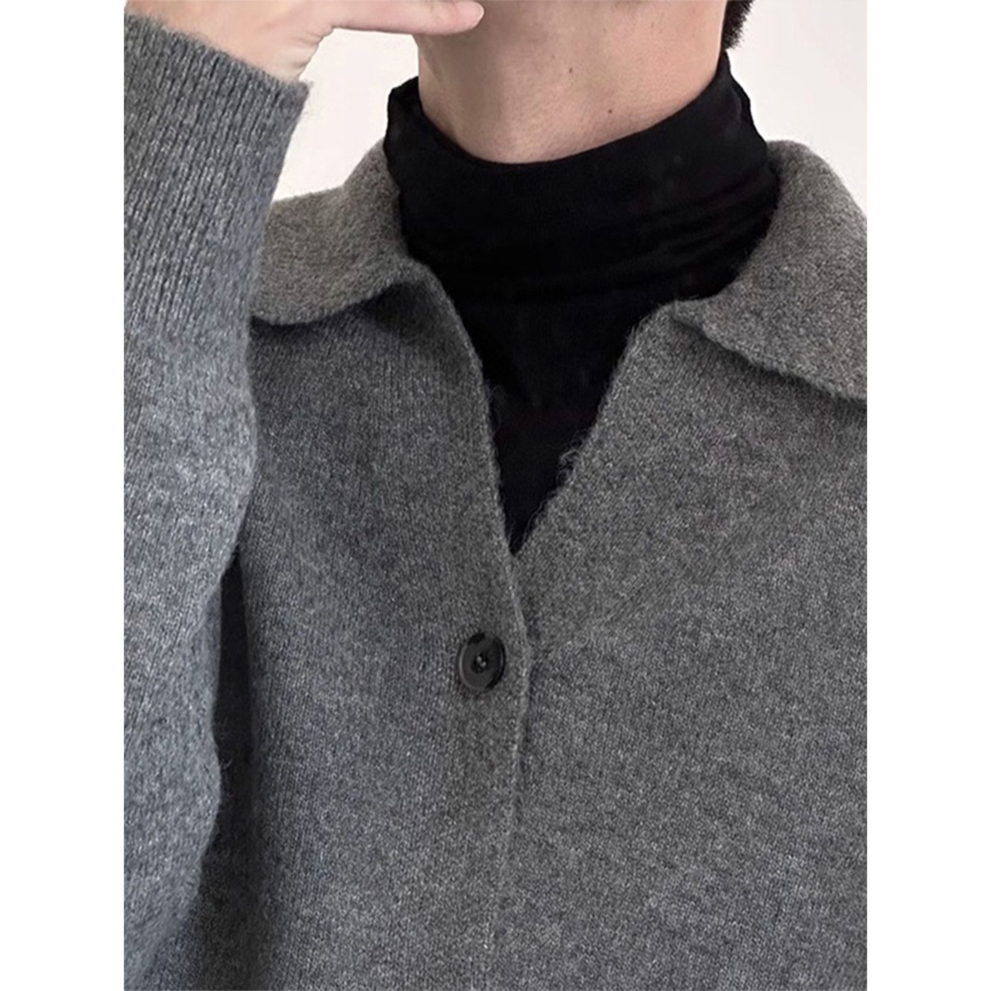 老钱风V领毛衣男女同款针织衫