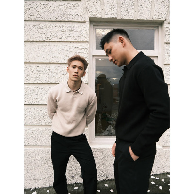 老钱风新贵重磅海鸥领毛衣男女款