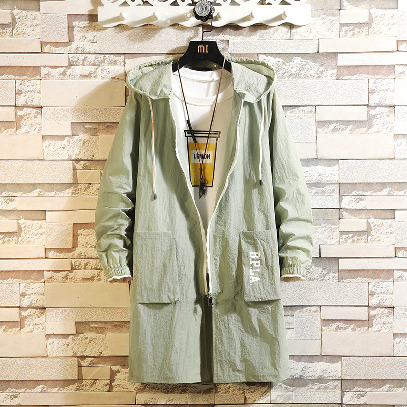 中長款風衣男夏季薄款透明工裝外套連帽百搭潮韓版寬松大碼防曬服在類目 男裝, 風衣中 - 來自Buy2taobao.com提供專業的淘寶代購服務