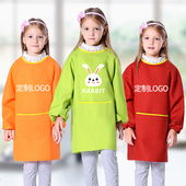 儿童画画罩衣长袖 围裙防水反穿衣幼儿园美术画室绘画罩衣定制logo