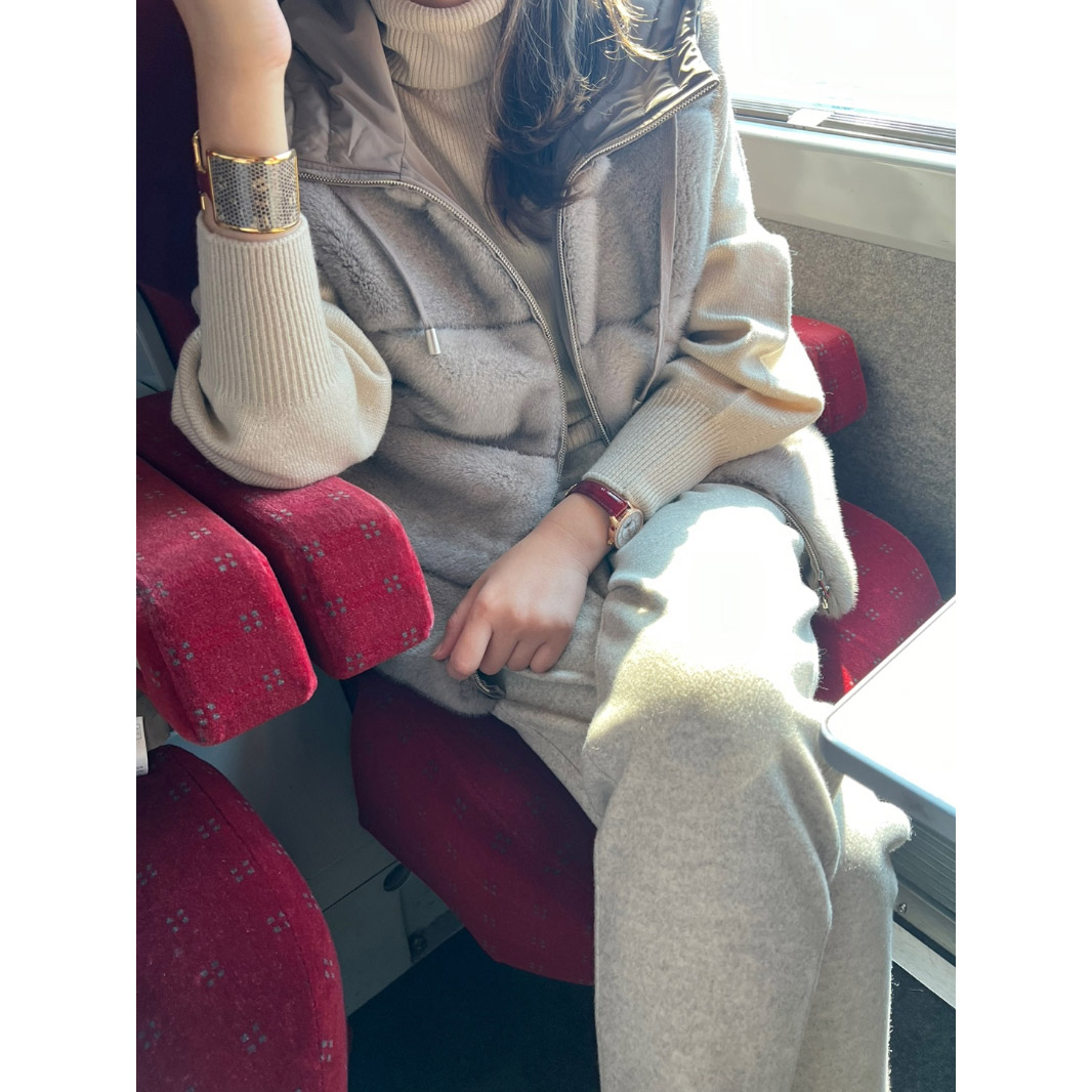 韩国东大门两面穿仿水貂绒棉服马甲背心女短款坎肩皮草保暖外套