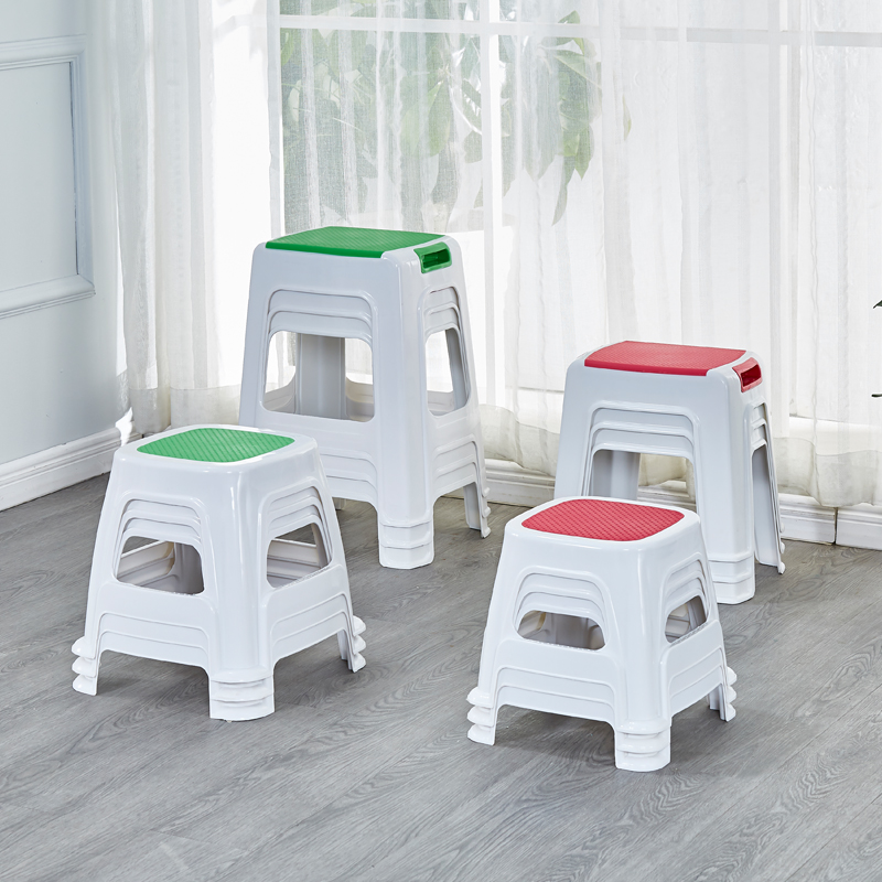 创意家用加厚款塑料凳子时尚客厅餐桌拉手高凳换鞋浴室防滑矮凳子