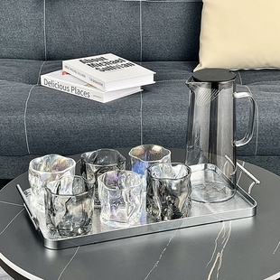 喝水杯子轻奢ins风家庭待客杯具 玻璃杯水壶茶杯水杯客厅家用套装