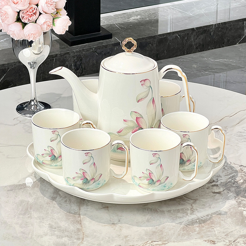 茶具套装高档陶瓷家用客厅水杯杯具乔迁新居结婚茶壶茶杯轻奢水具