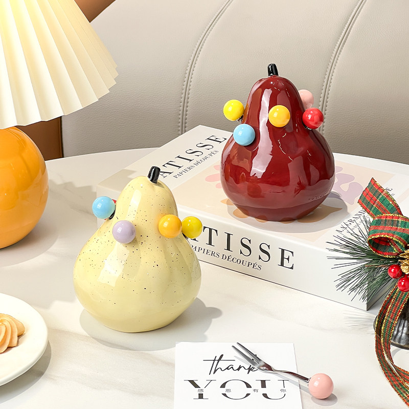 梨子陶瓷水果叉家用不锈钢甜品可爱小叉子收纳罐套装儿童安全果签,餐饮具,水果叉/水果签,淘宝优惠券,粉丝福利购,淘宝优惠卷