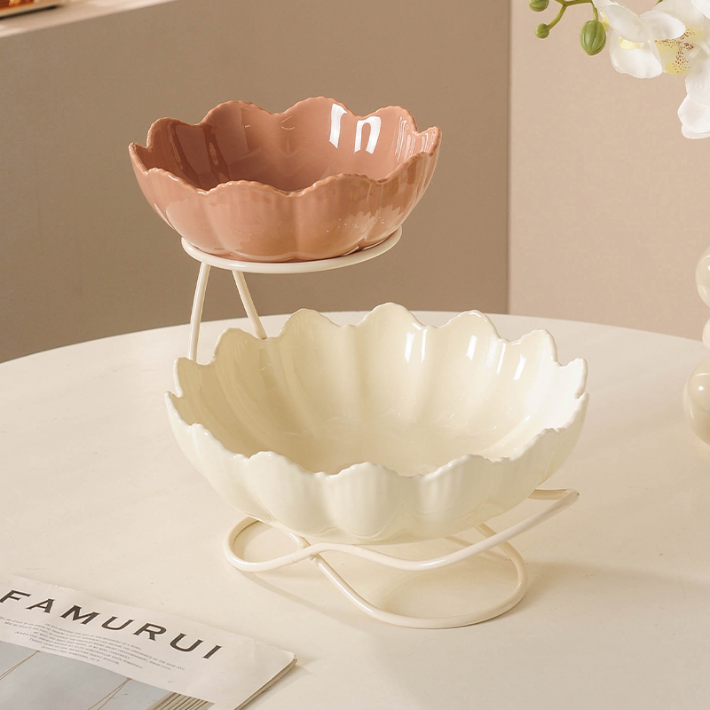 轻奢多层水果盘大容量果盘家用客厅茶几摆零食盘糖果盘摆件食品级