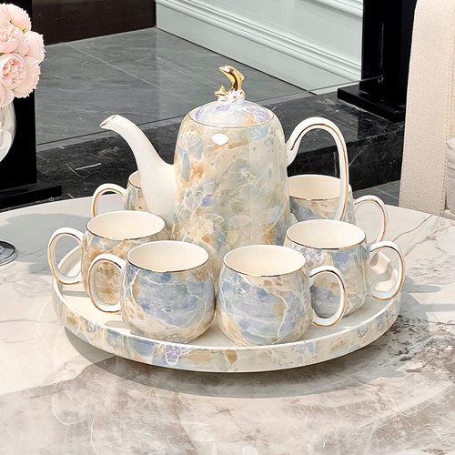 茶具套装2025新款轻奢高档陶瓷水杯茶壶茶杯家用客厅待客结婚礼品