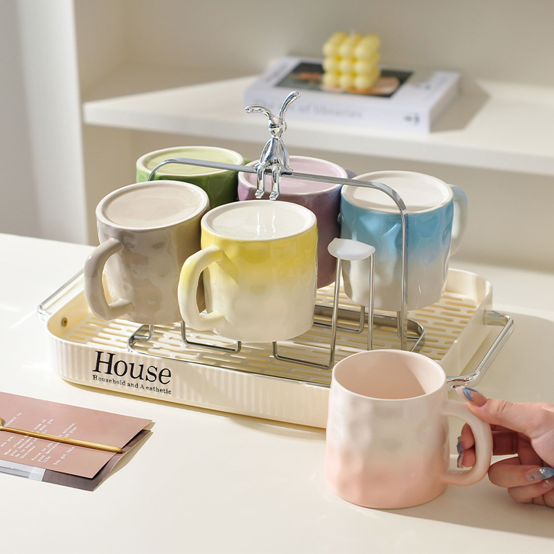高颜值杯子套装乔迁新居家用杯具陶瓷水杯客厅早餐咖啡马克杯茶杯